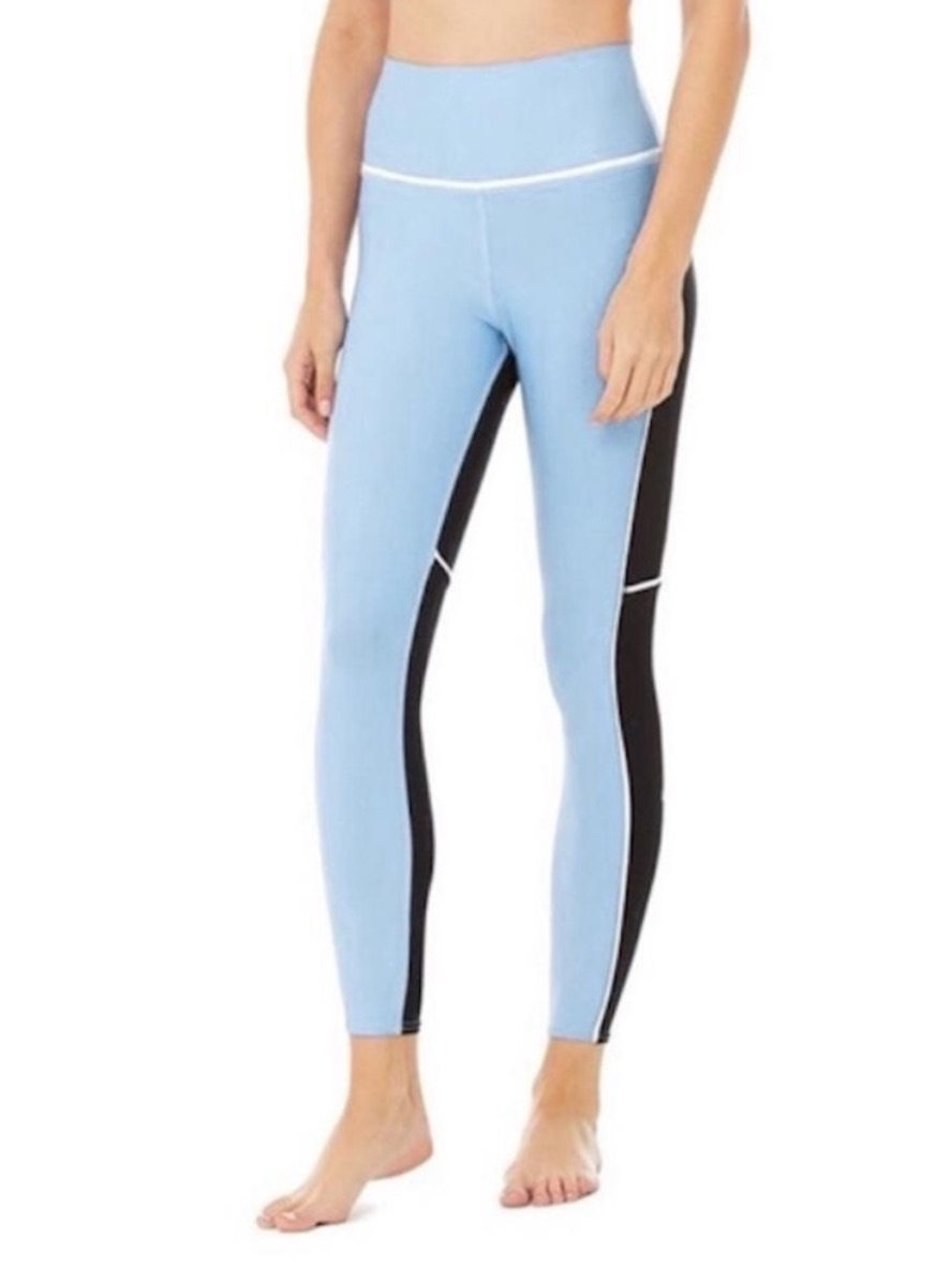 Alo Yoga Marina Blue & Black 7/8 Length High Waist Element Leggings Sz. S